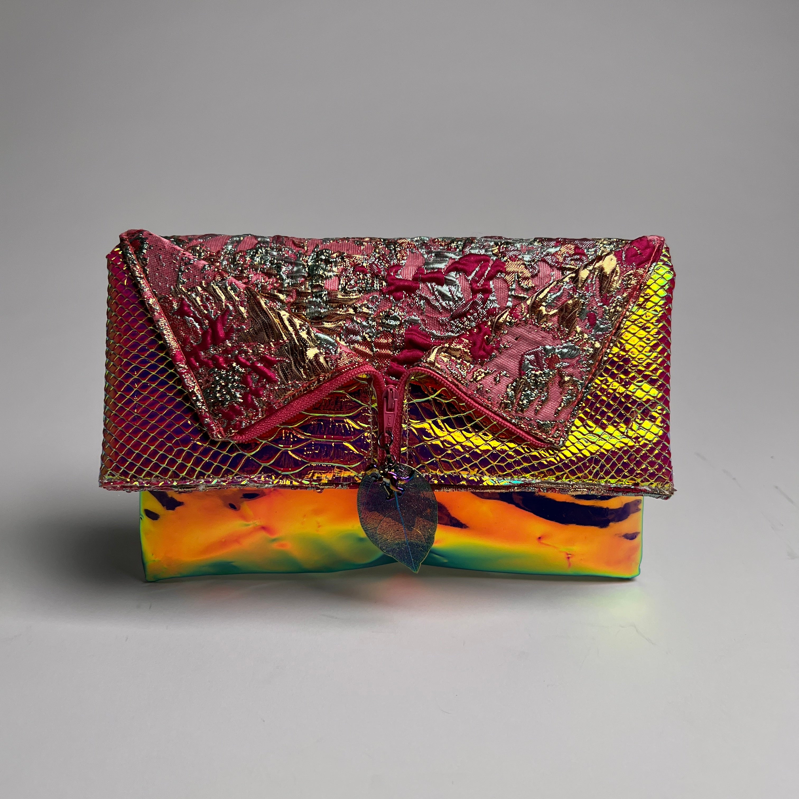 Iridescent Jacquard Reveal Clutch