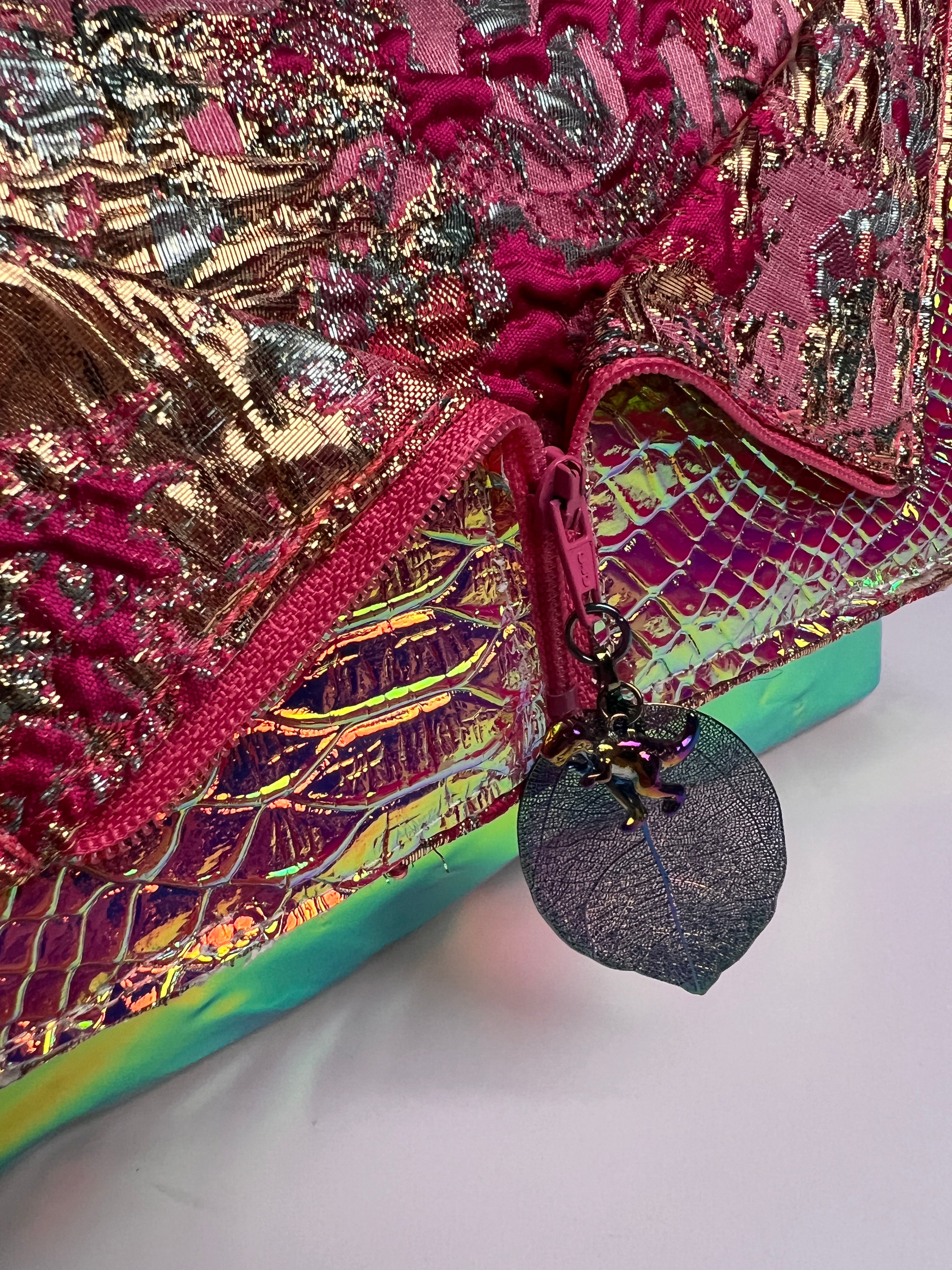 Iridescent Jacquard Reveal Clutch