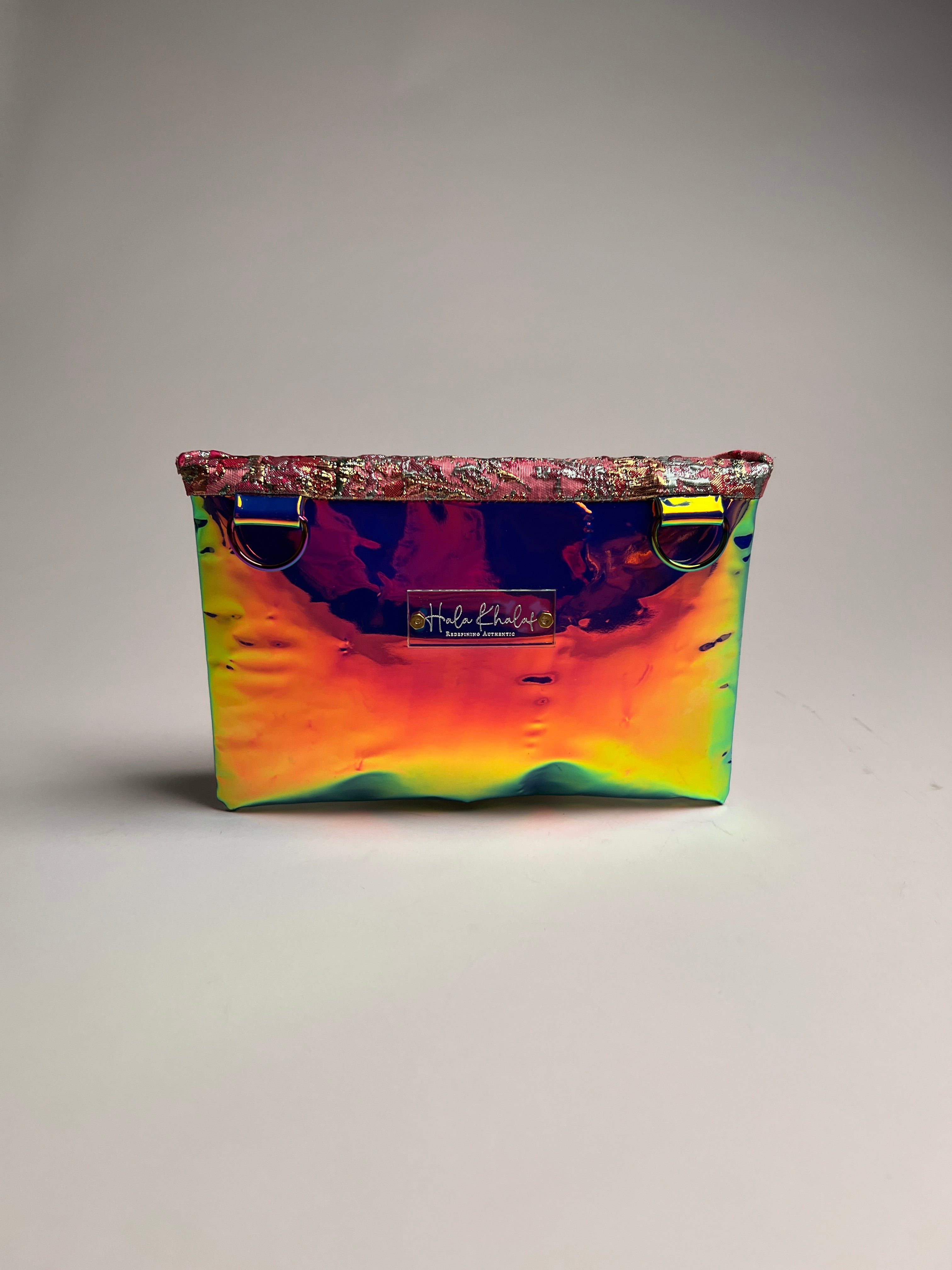 Iridescent Jacquard Reveal Clutch