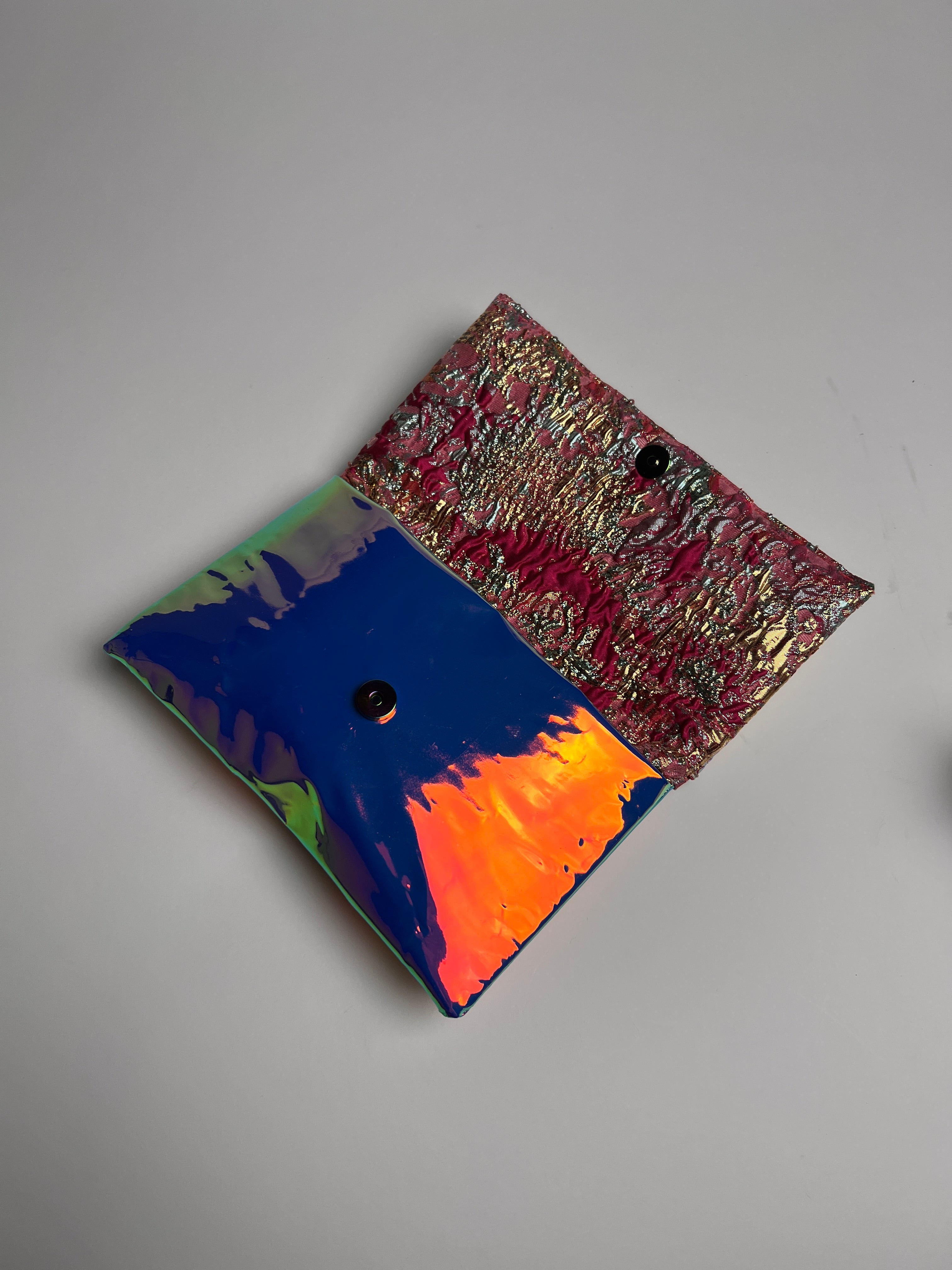 Iridescent Jacquard Reveal Clutch