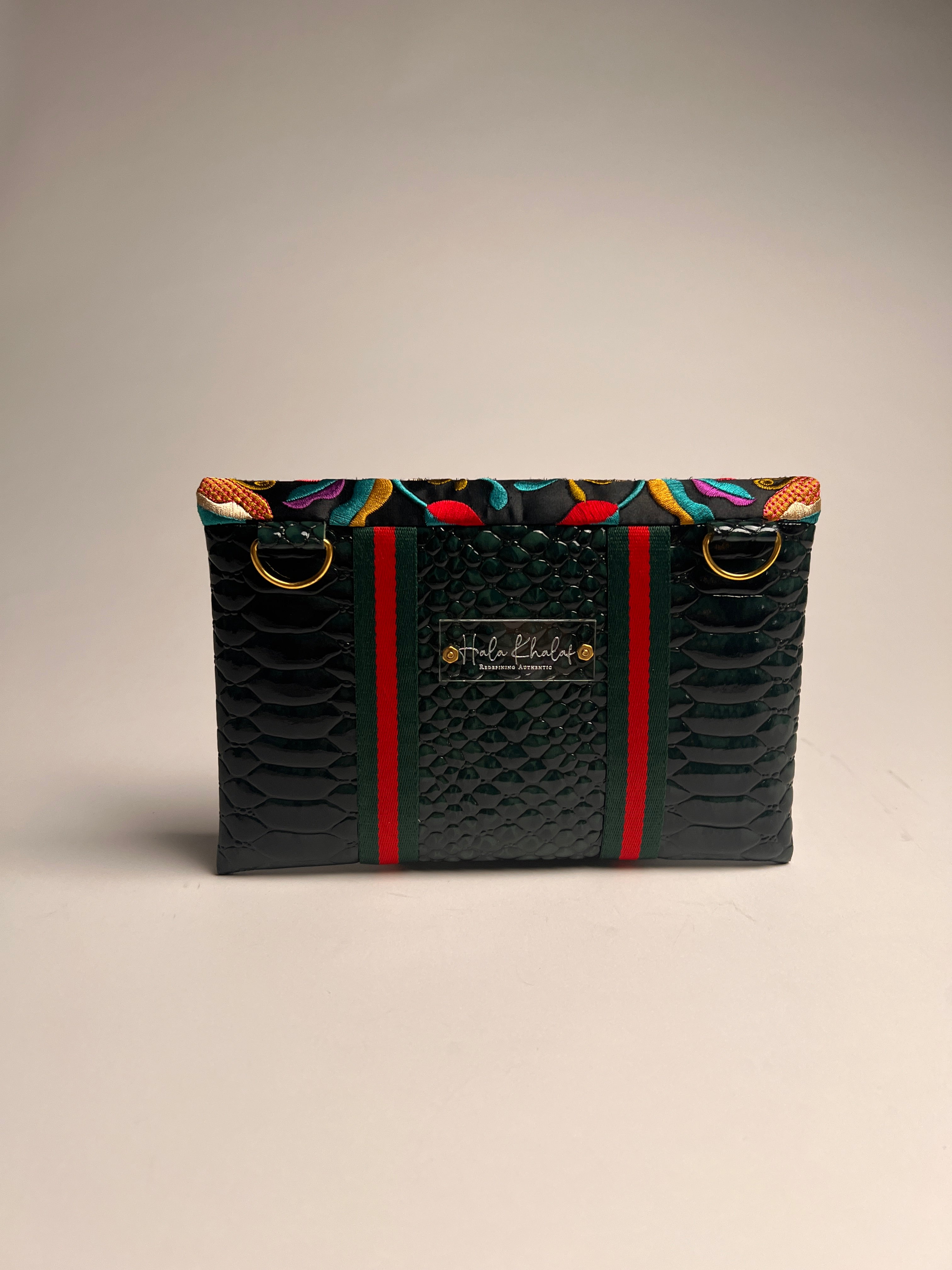Knotted Tropical Embroidered Clutch