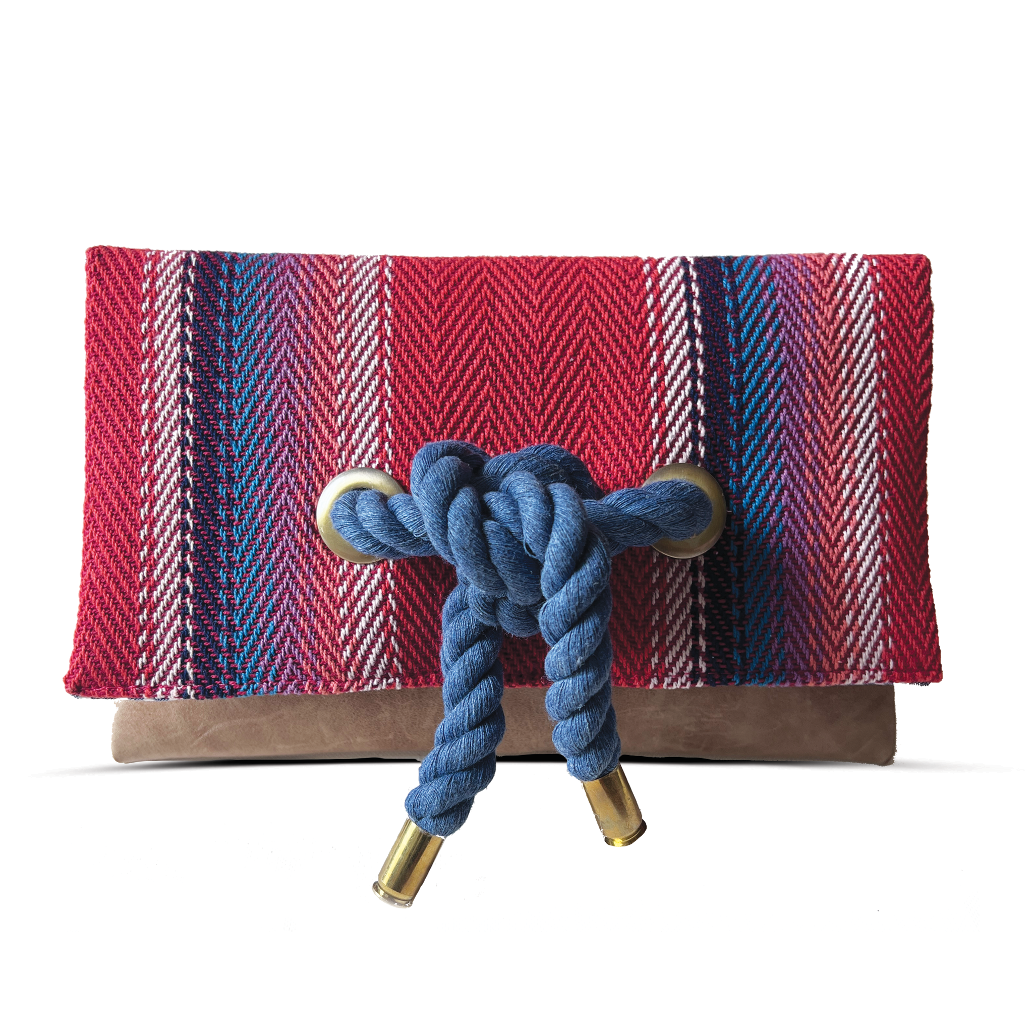 Knotted Baja Red Stripe Clutch