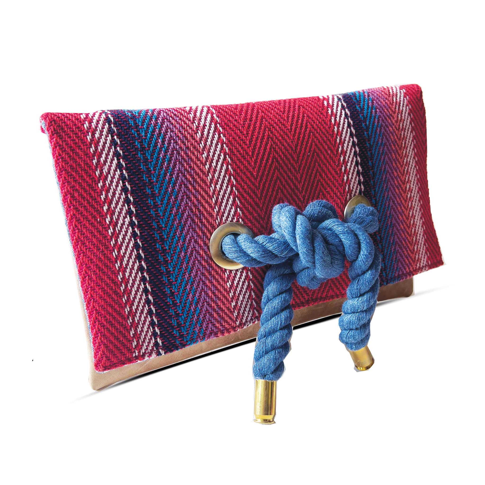 Knotted Baja Red Stripe Clutch